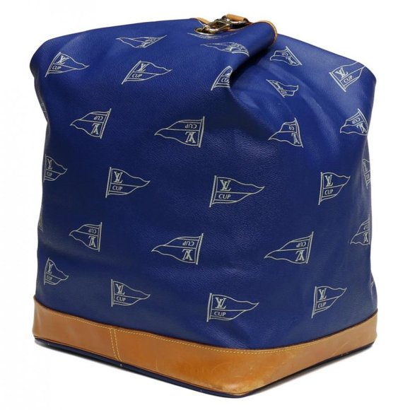 LOUIS VUITTON 'SAC MARIN' BLUE TRAVEL DUFFLE BAG - Picture 2 of 5